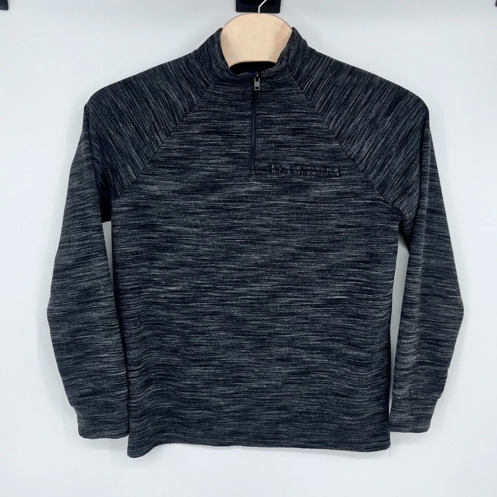 Apt 9 Quarter Zip Pullover Men Large Black Space Dye Gorpcore Techwear Casual
